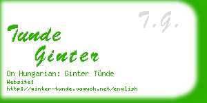 tunde ginter business card