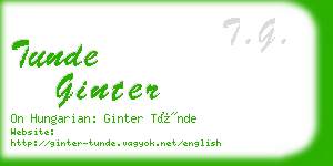 tunde ginter business card